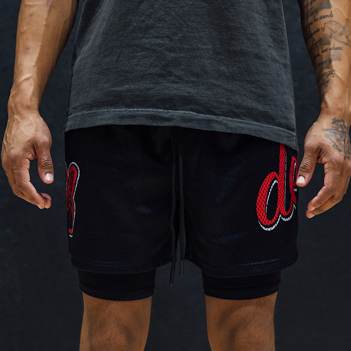 Deuce Mesh Shorts | Black/Red
