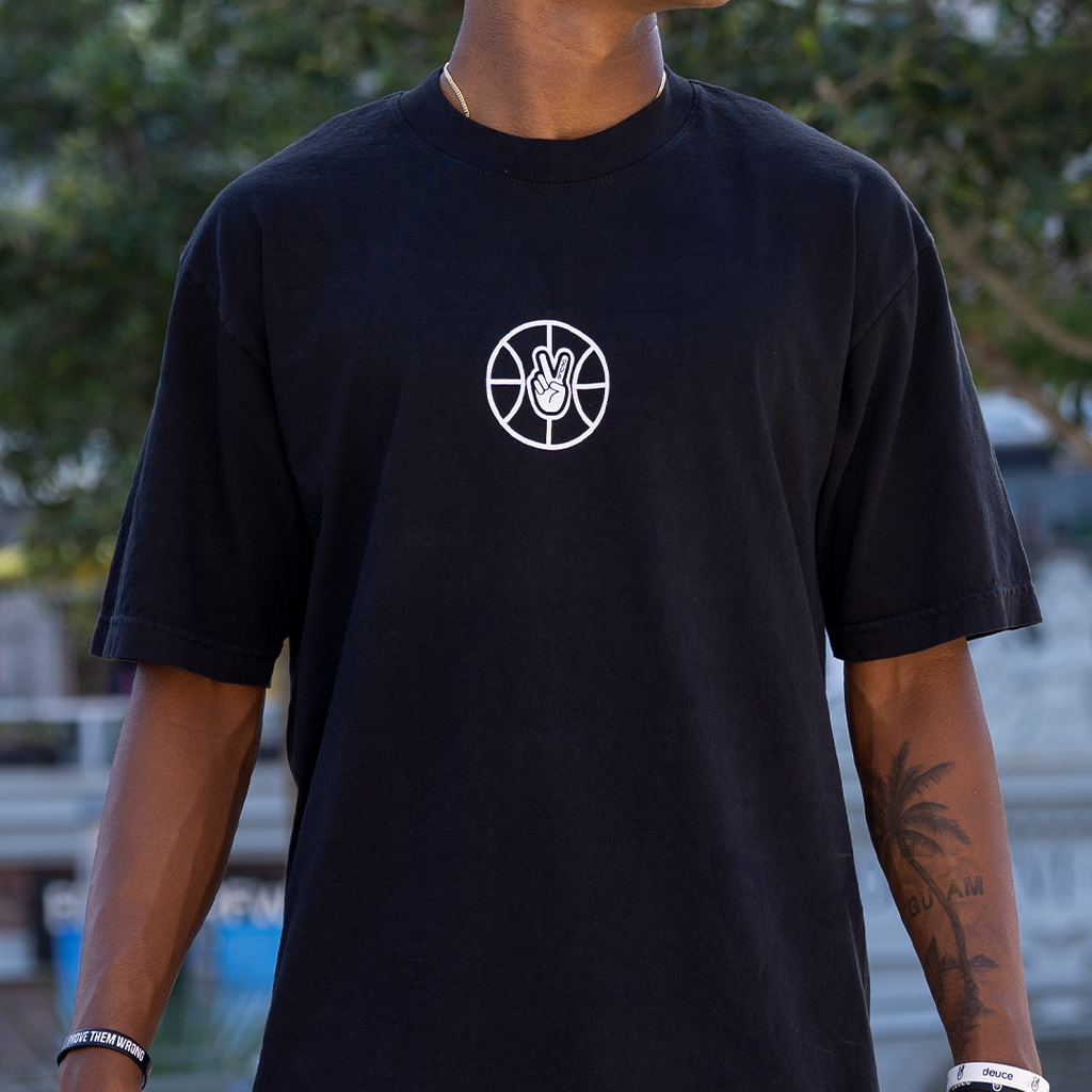 Deuce Brand basketball badge tshirt 