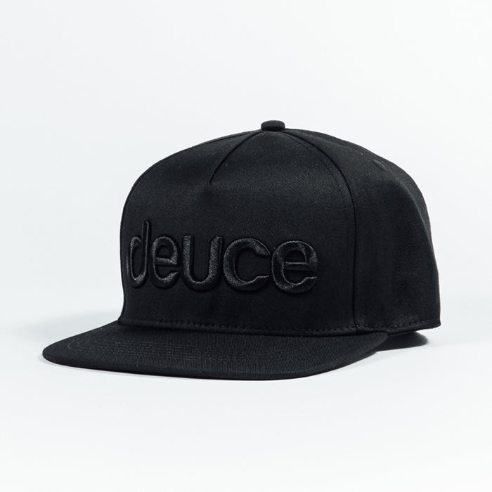 Deuce Squad Flat Bill Snapback Hat Black